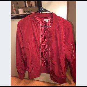 Red bomber jacket